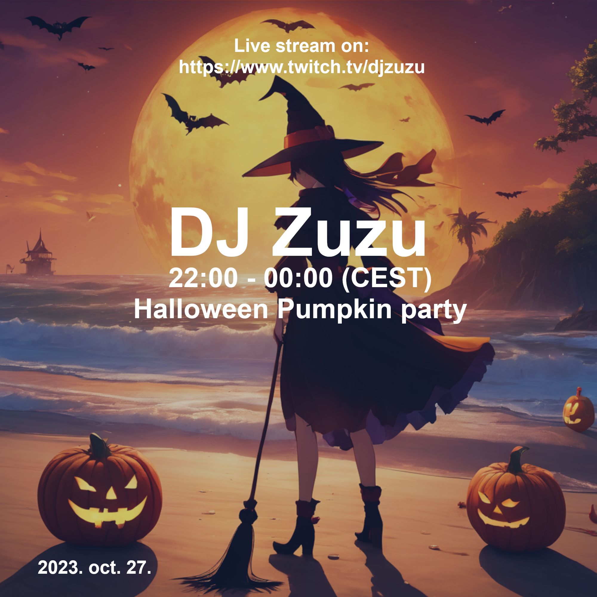 Dj Zuzu event flyer 20231027 Halloween party