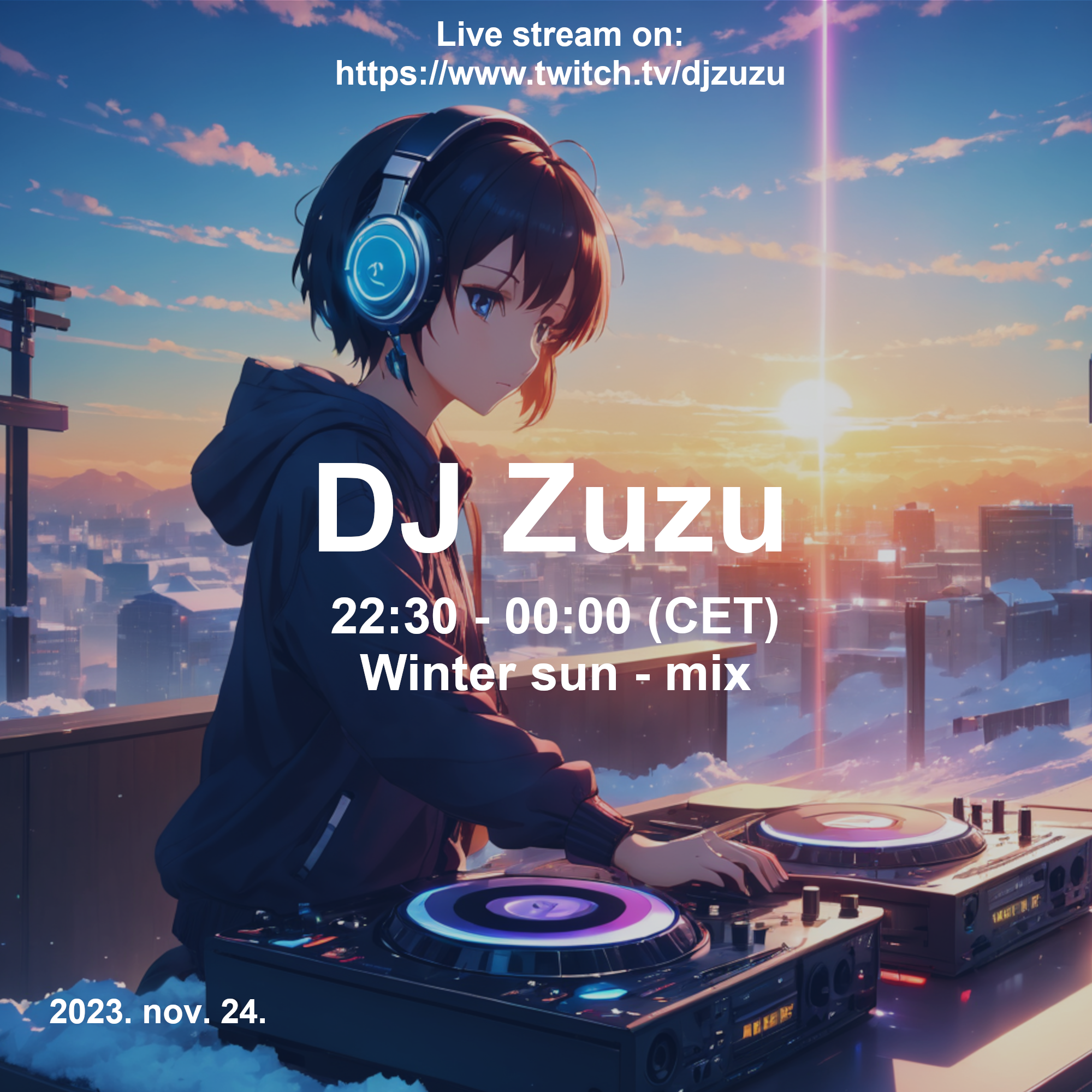 Dj Zuzu - Winter sun - event flyer 20231124