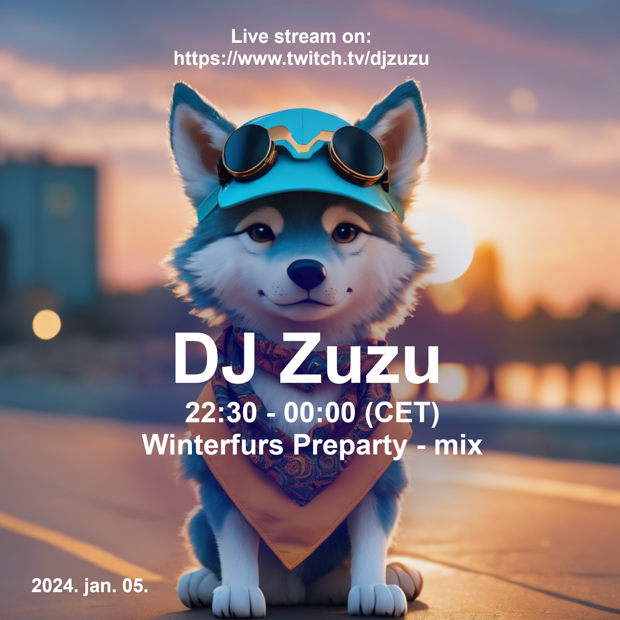 Dj Zuzu Winterfurs Preparty event flyer 20240105