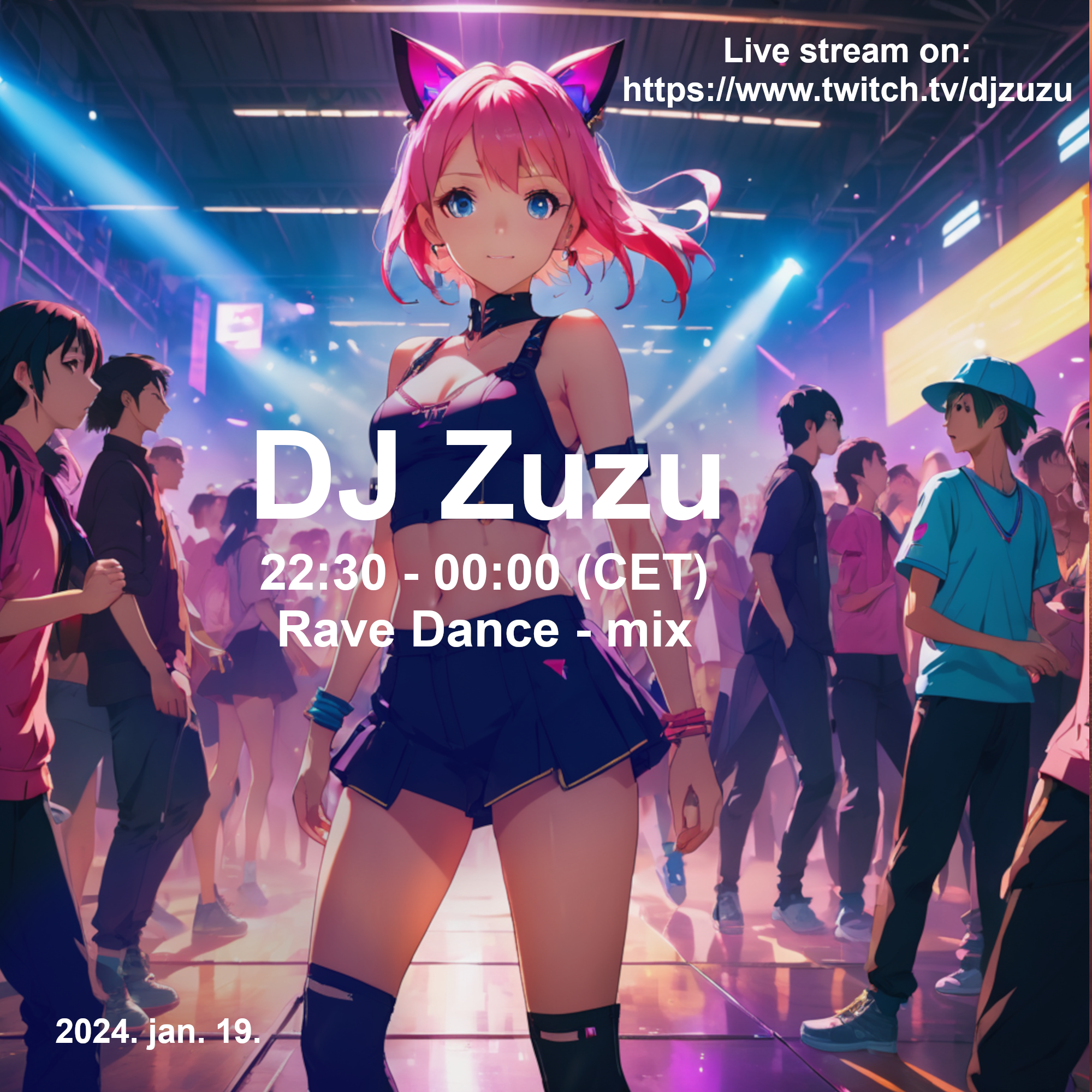 Dj Zuzu Rave Dance event flyer 20240119