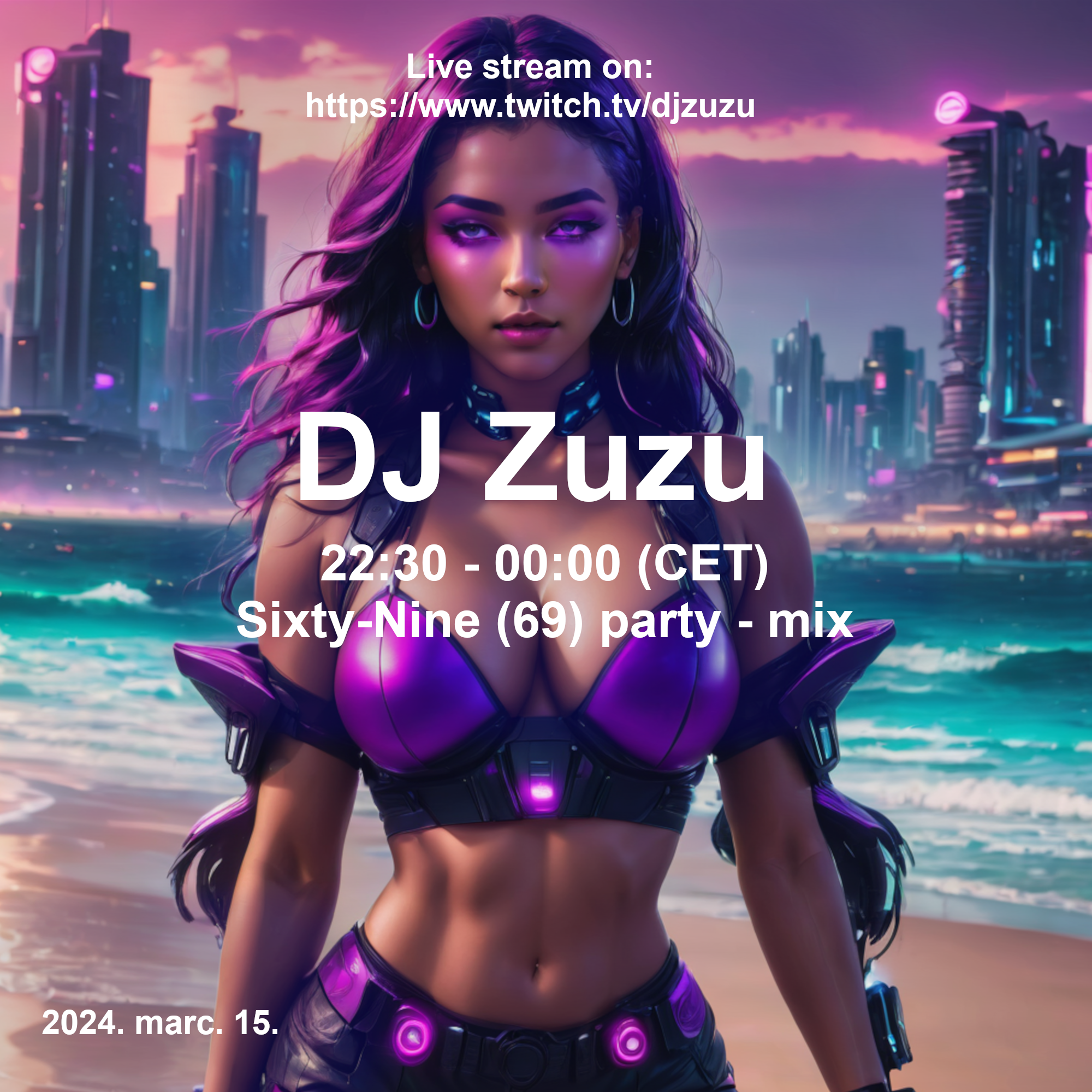 Dj Zuzu - Sixty-Nine (69) party - mix - event flyer 20240315