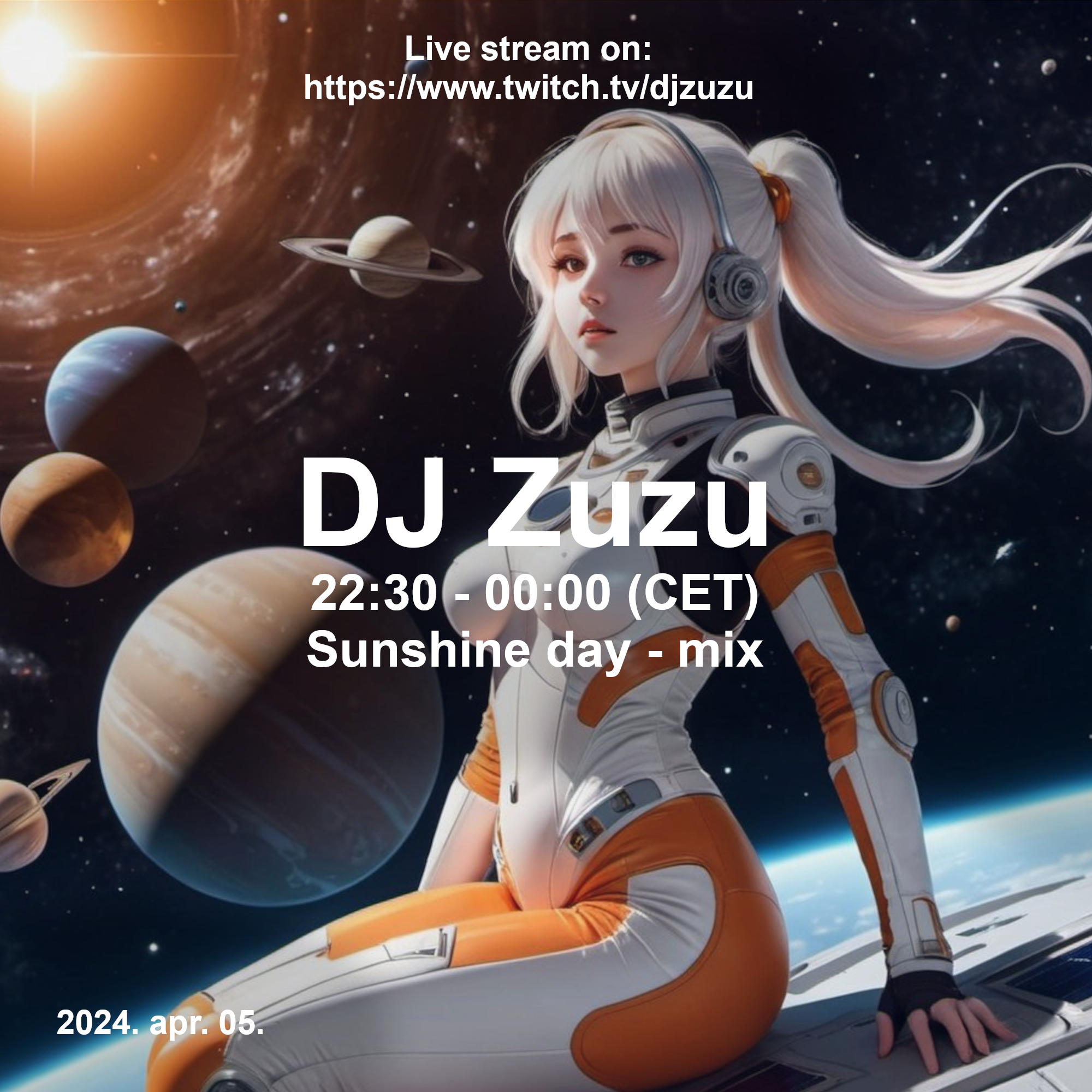 Dj Zuzu Sunshine day mix event flyer 20240405