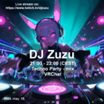 Dj Zuzu techno party event flyer 20250510
