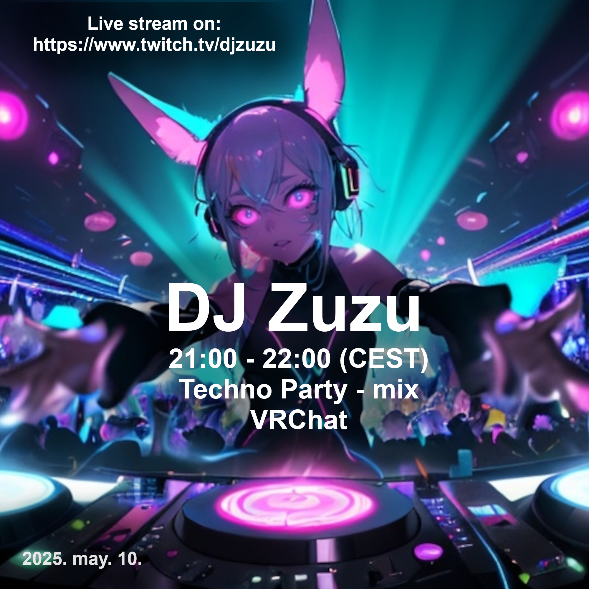 Dj Zuzu techno party event flyer 20250510