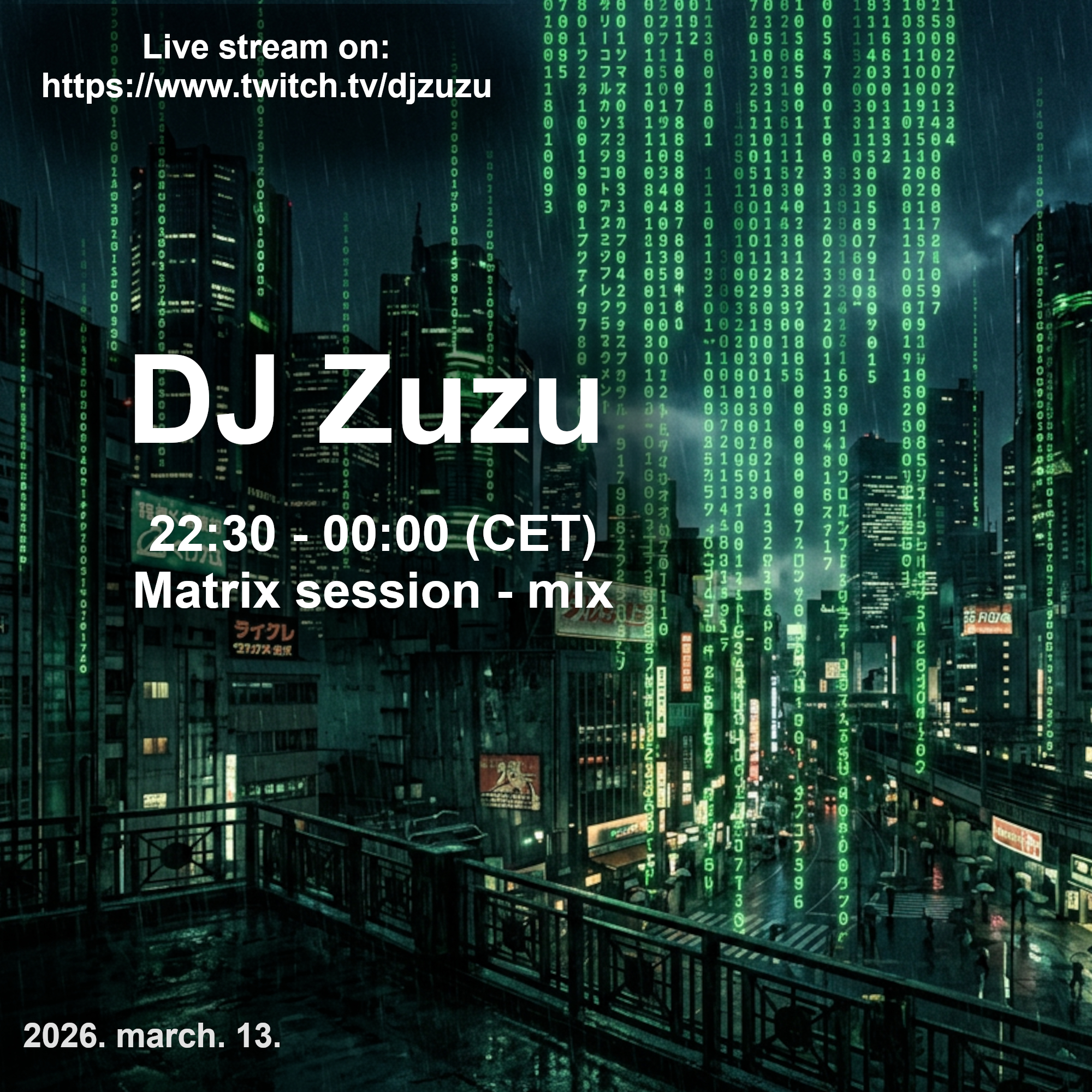Dj Zuzu event flyer 20260313