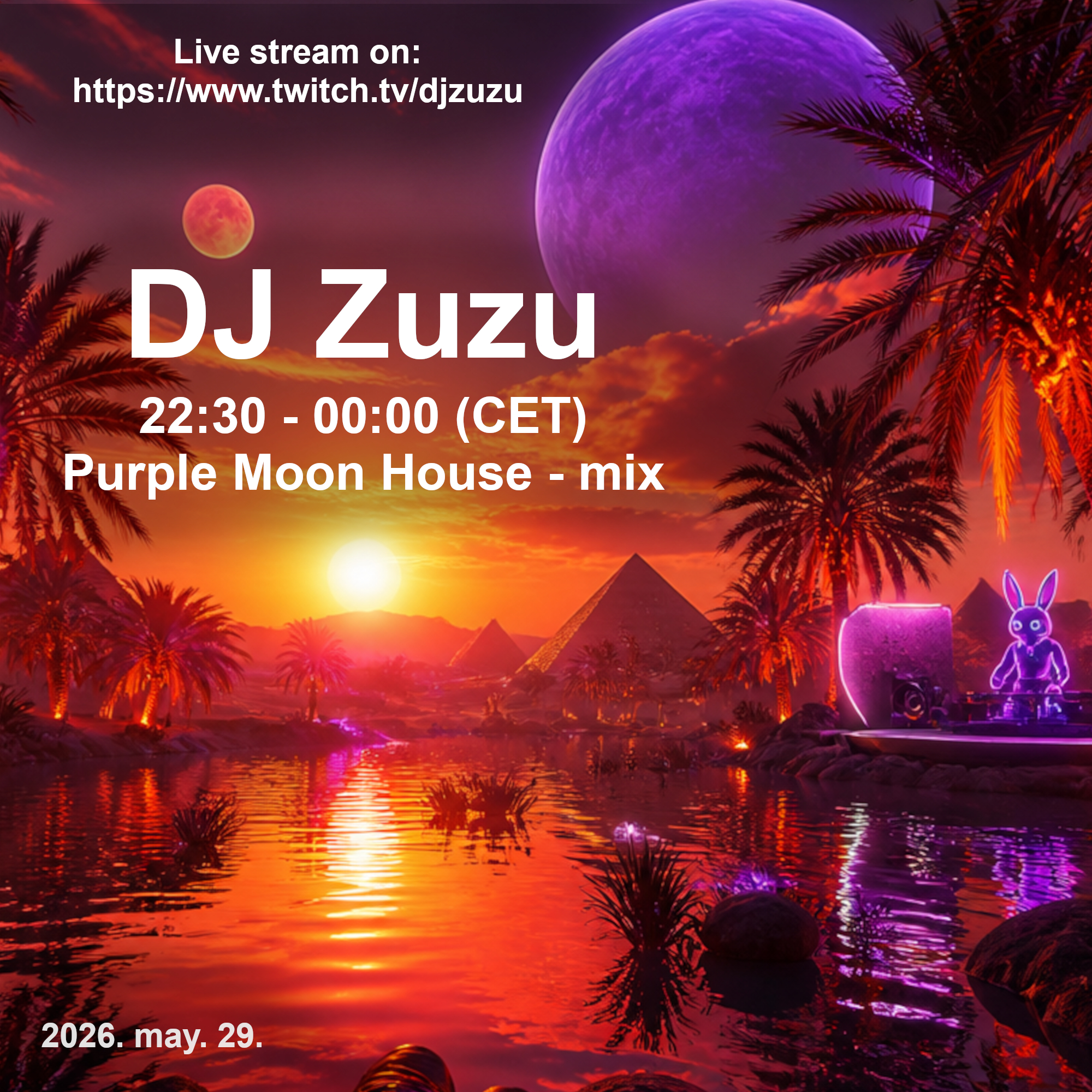 Dj Zuzu event flyer 20260529 Purple Moon House